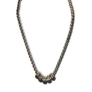 Vintage Chico's Silver Tone Chain w/Silver & Gold Tone Decorative Slide Beads